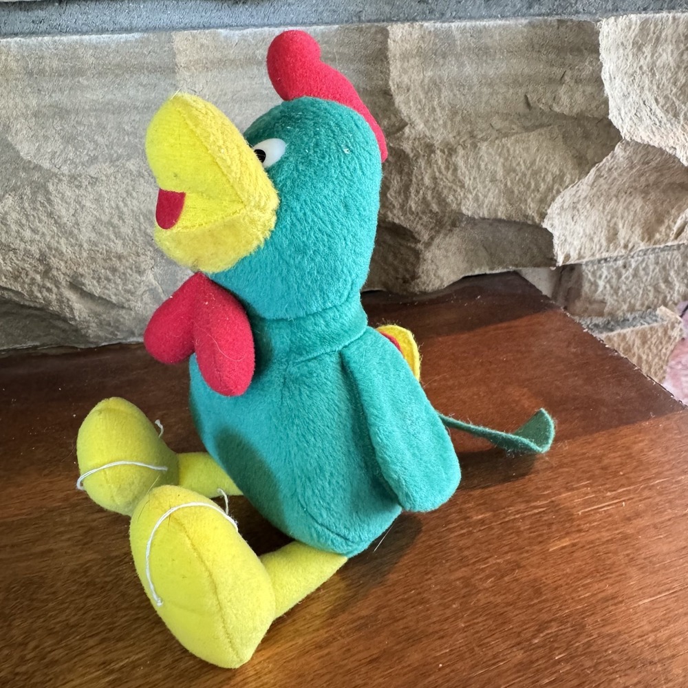 Vintage Kellogg's Rooster Cornelius Green 8" Plushy Bean Bag Stuffed Animal - Picture 2 of 6
